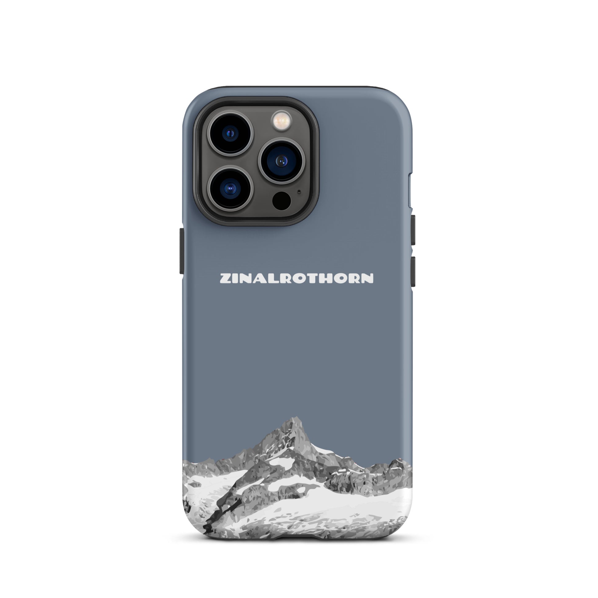 iPhone Case - Zinalrothorn - Schiefergrau für Apple iPhone 13 Pro: Hard Case mit dem Berggipfel des Zinalrothorns zwischen Zinal und Zermatt im Wallis 
