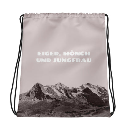 Sportbeutel mit dem Bergpanorama mit Eiger, Mönch und Jungfrau im Berner Oberland