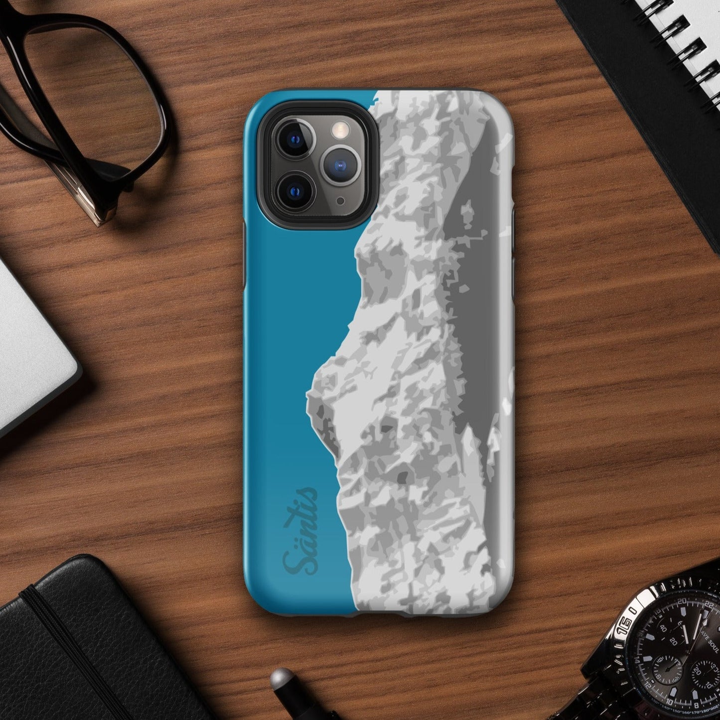 Hardcase iPhone® Handyhülle mit Säntis-Motiv blau