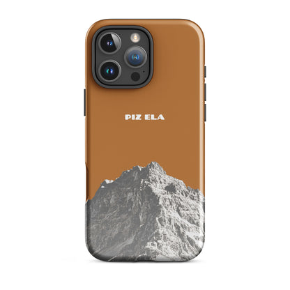 iPhone 16 Pro Max Hülle, Piz Ela Design in Kupfer, glänzende Oberfläche