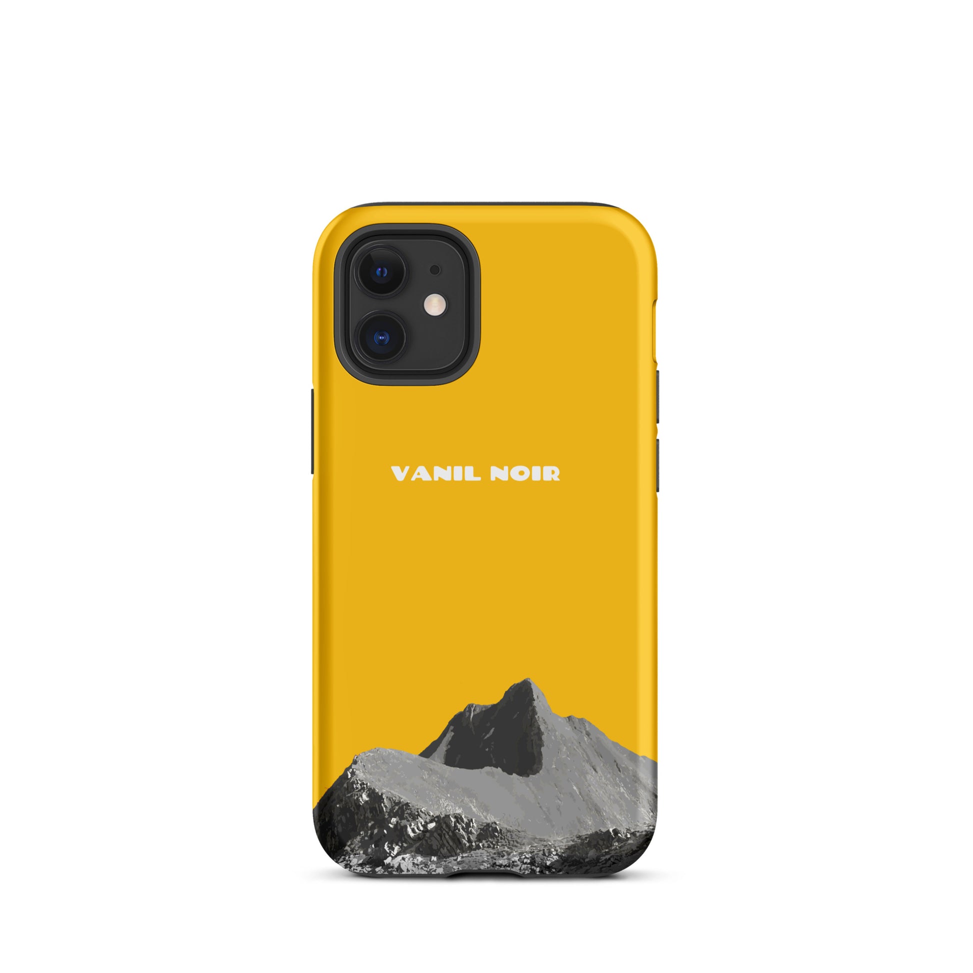 iPhone Case - Vanil Noir - Goldgelb für Apple iPhone 12 mini. Mit Vanil Noir auf der Grenze zwischen Pays-d'Enhaut und Gruyère.