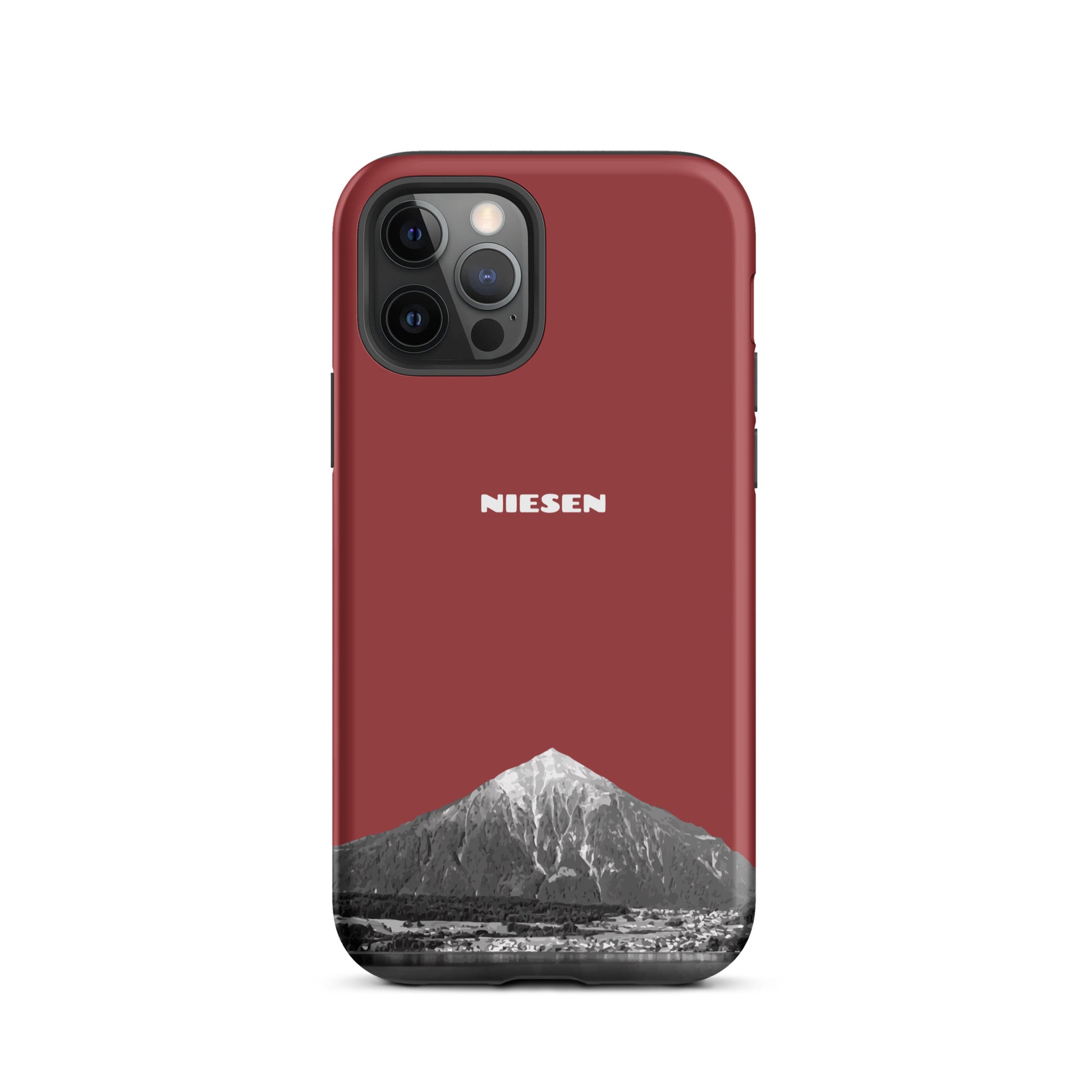 Rote iPhone 12 Pro Handyhülle mit Niesen-Motiv, matt, stoßfest