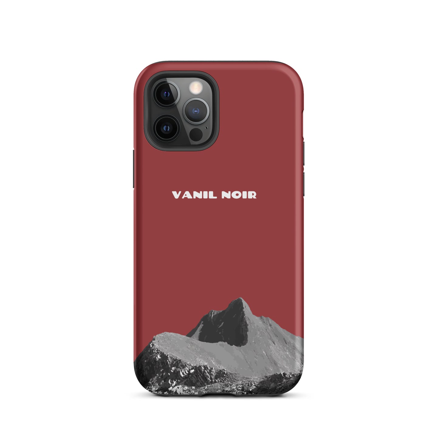 Rote iPhone 12 Pro Handyhülle mit Vanil Noir Design, matt, stoßfest