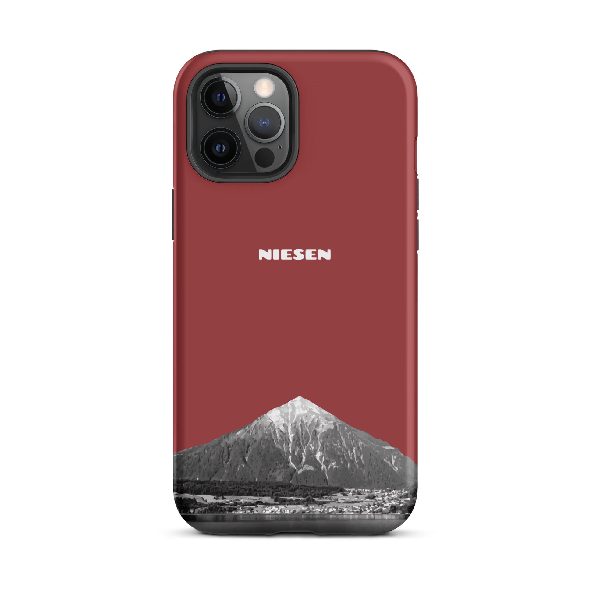 Rote iPhone 12 Pro Max Handyhülle mit Niesen-Motiv, matt, stoßfest