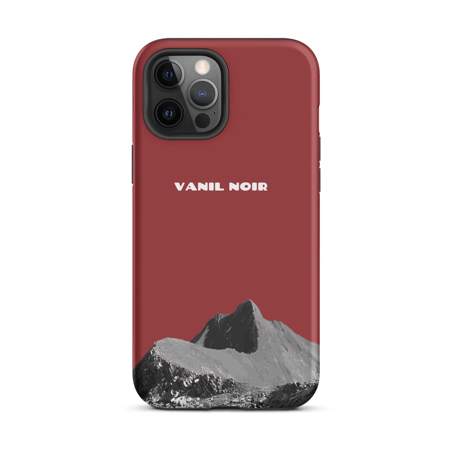 Rote iPhone 12 Pro Max Hülle mit Vanil Noir Design, matt, stoßfest, präzise Aussparungen