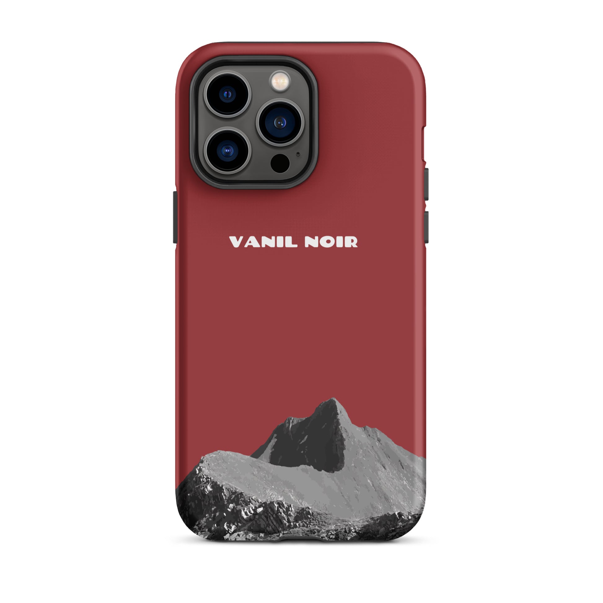Rote iPhone 14 Pro Max Handyhülle mit Vanil Noir Design, matt, robust und stilvoll.