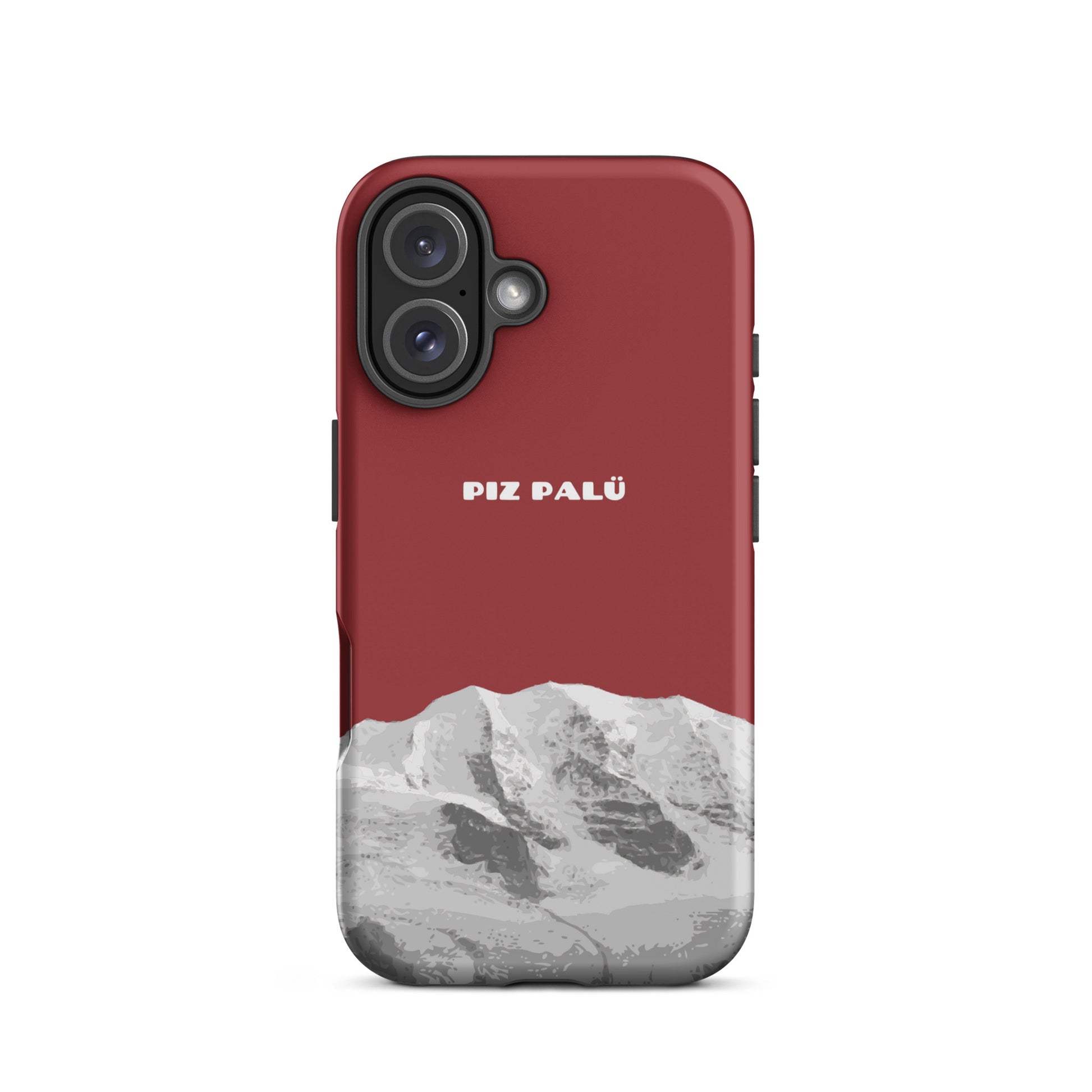 Rote iPhone Handyhülle mit Piz Palü Motiv in mattem Finish