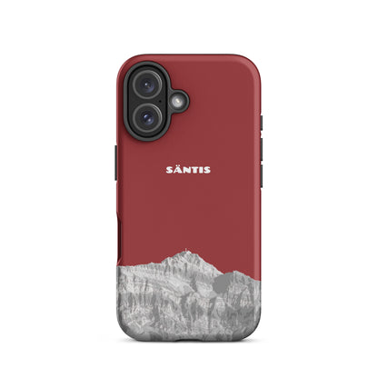 Rote iPhone Hülle mit matte Oberfläche und präzisen Aussparungen für Kamera und Anschlüsse