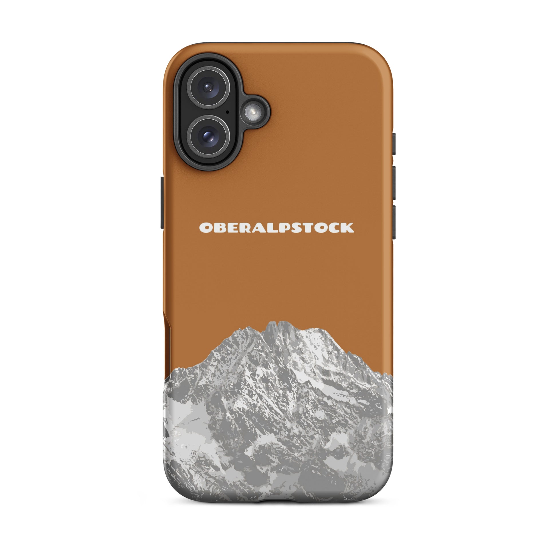 iPhone Case in Kupfer mit Oberalpstock-Motiv, matt, robuste Handyhülle für iPhone 16 Plus