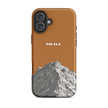 iPhone 16 Plus Handyhülle in Kupfer mit matter Oberfläche, Piz Ela Design, robustes Case