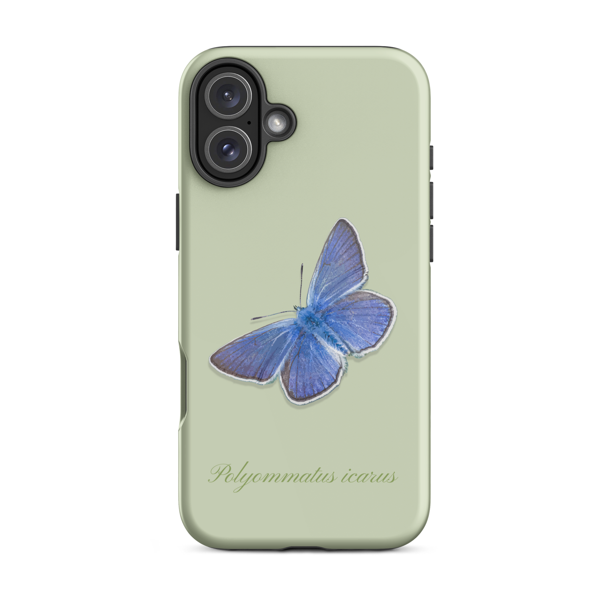 iPhone 16 Plus Handyhülle in Hellgrün, Bläuling Design, matte Oberfläche, robustes Case