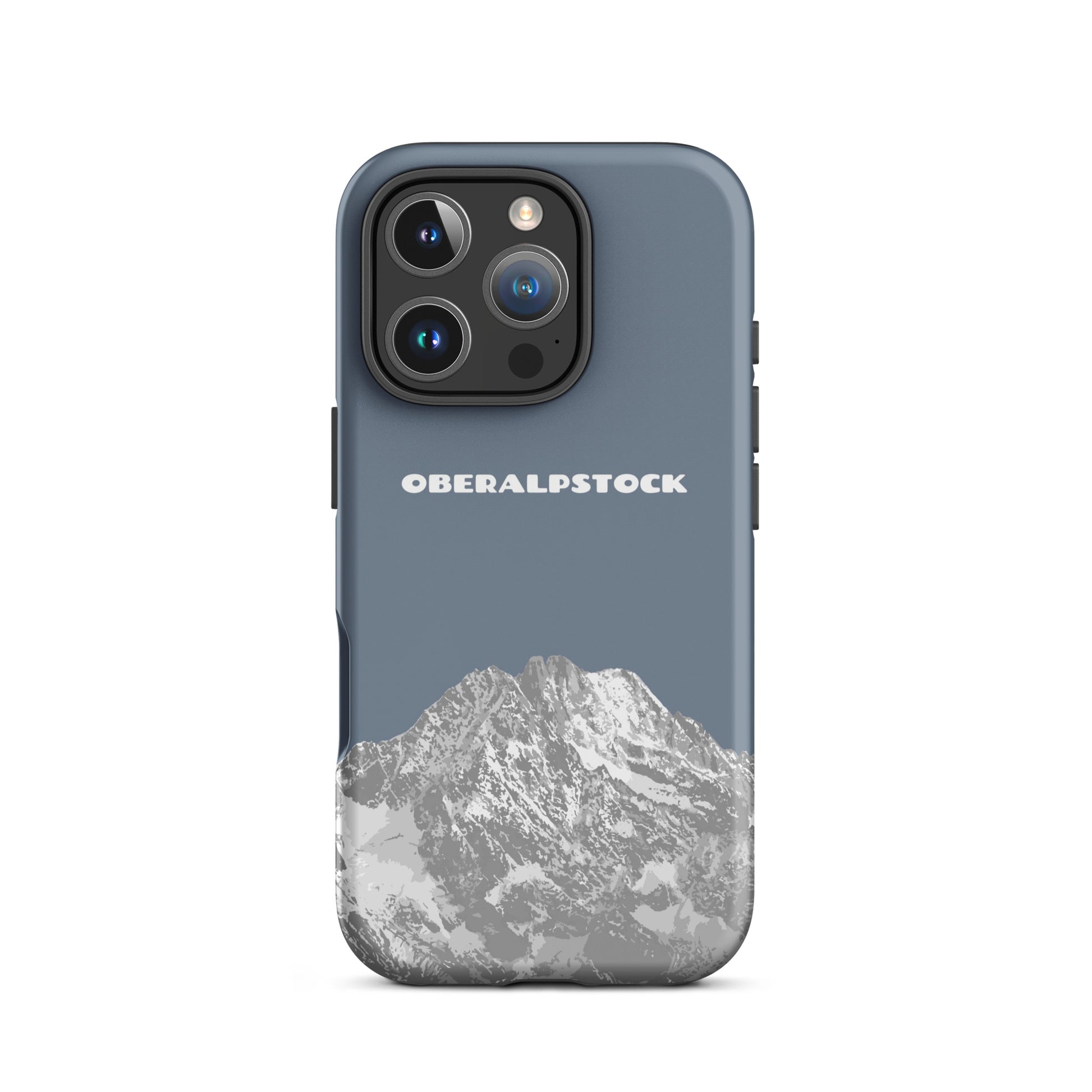Schiefergraue iPhone-Hülle mit mattem Finish, Vorderansicht, robustes Design für iPhone 16 Pro