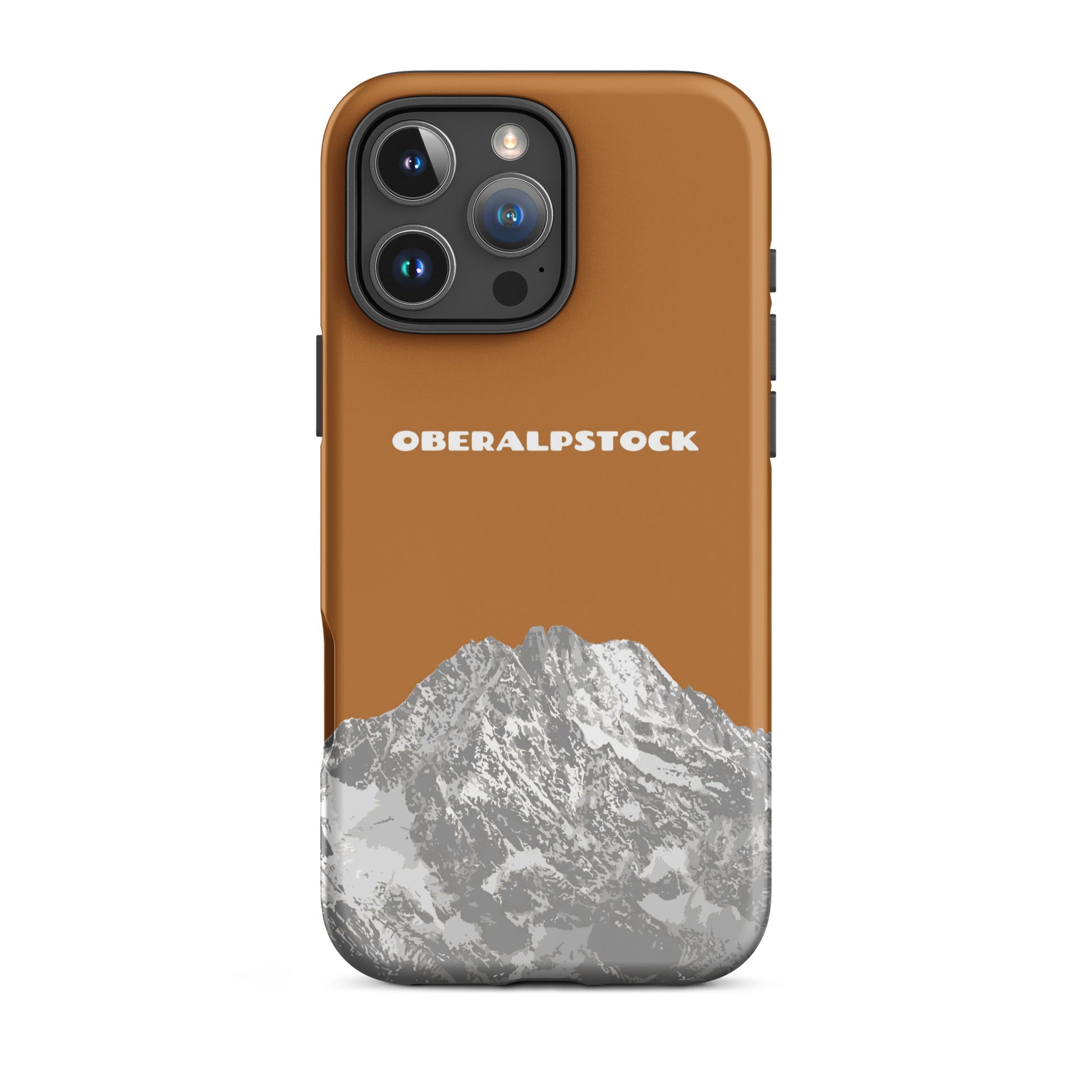 Schwarze iPhone-Hülle mit Kupfer-Oberalpstock-Motiv, matt, für iPhone 16 Pro Max