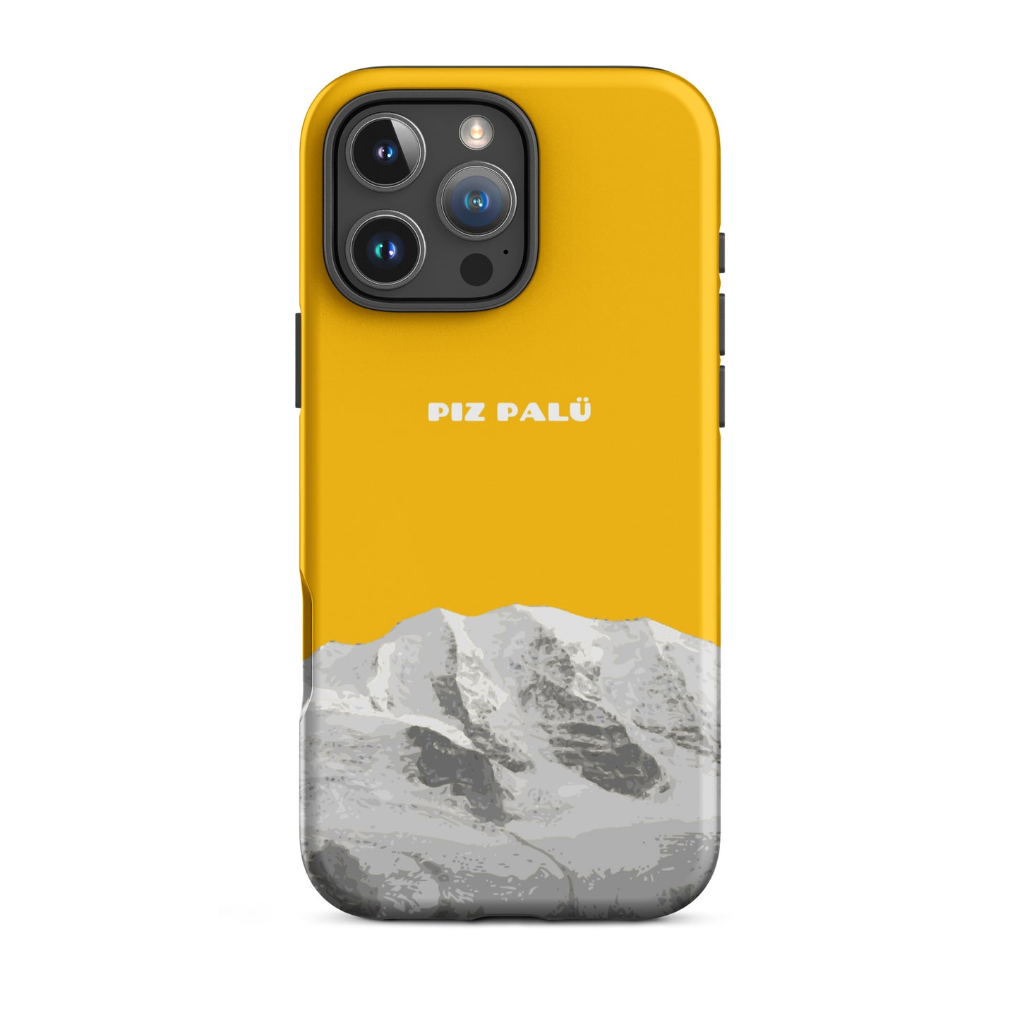Goldgelbes iPhone Case mit Piz Palü Motiv, matt, für iPhone 16 Pro Max